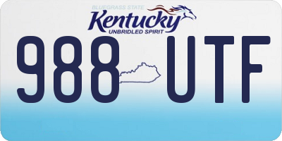 KY license plate 988UTF