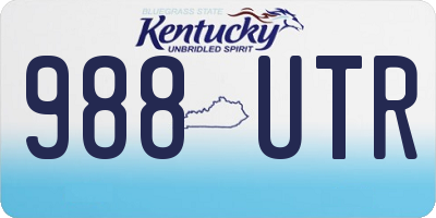 KY license plate 988UTR