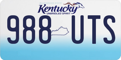 KY license plate 988UTS