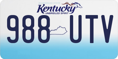 KY license plate 988UTV