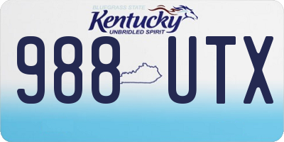 KY license plate 988UTX