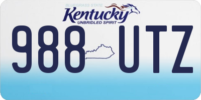 KY license plate 988UTZ