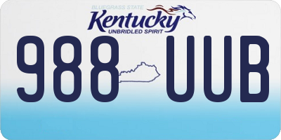 KY license plate 988UUB