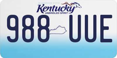 KY license plate 988UUE
