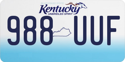 KY license plate 988UUF