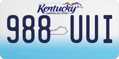 KY license plate 988UUI