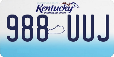 KY license plate 988UUJ