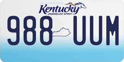 KY license plate 988UUM