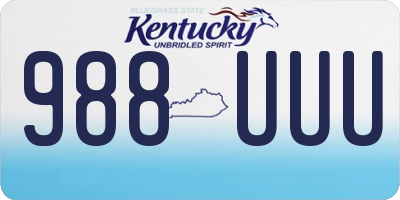 KY license plate 988UUU