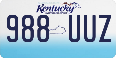 KY license plate 988UUZ