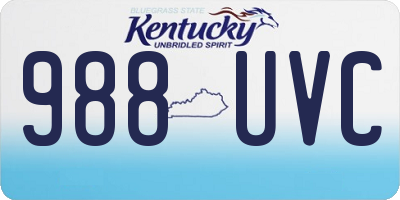 KY license plate 988UVC