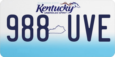 KY license plate 988UVE