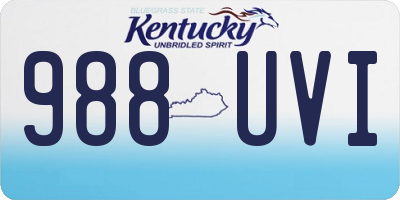 KY license plate 988UVI