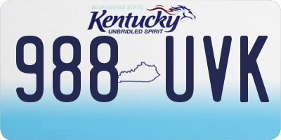 KY license plate 988UVK