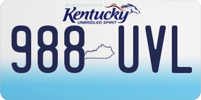 KY license plate 988UVL
