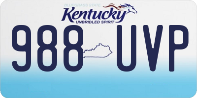 KY license plate 988UVP
