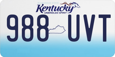 KY license plate 988UVT
