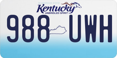 KY license plate 988UWH