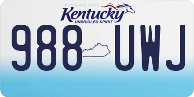 KY license plate 988UWJ