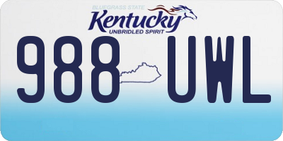 KY license plate 988UWL