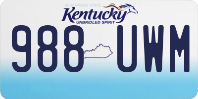KY license plate 988UWM