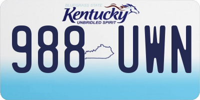 KY license plate 988UWN