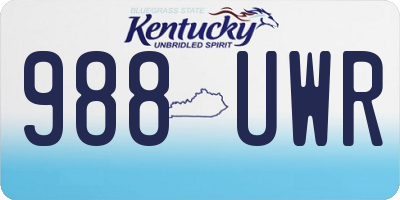 KY license plate 988UWR