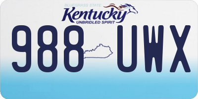 KY license plate 988UWX