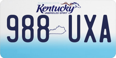 KY license plate 988UXA