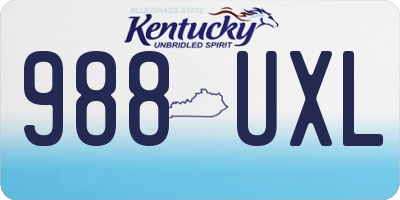 KY license plate 988UXL