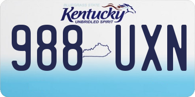 KY license plate 988UXN