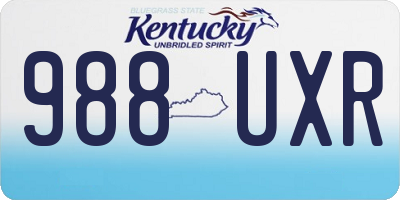 KY license plate 988UXR