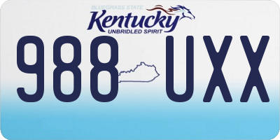 KY license plate 988UXX