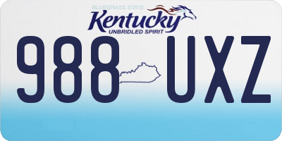 KY license plate 988UXZ