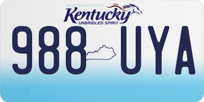 KY license plate 988UYA