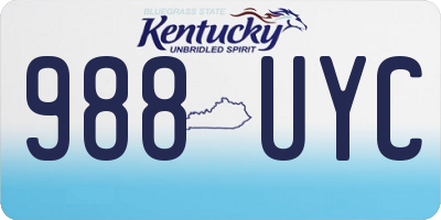 KY license plate 988UYC