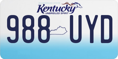 KY license plate 988UYD