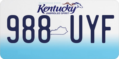 KY license plate 988UYF