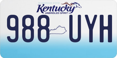 KY license plate 988UYH