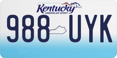 KY license plate 988UYK
