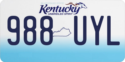 KY license plate 988UYL