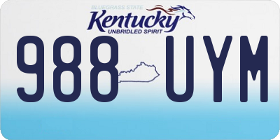 KY license plate 988UYM