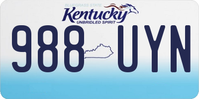 KY license plate 988UYN