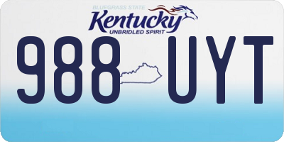KY license plate 988UYT