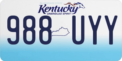 KY license plate 988UYY
