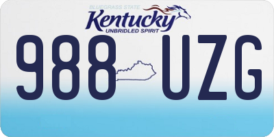 KY license plate 988UZG