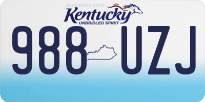 KY license plate 988UZJ