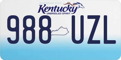 KY license plate 988UZL