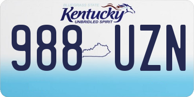 KY license plate 988UZN