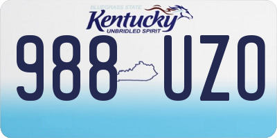KY license plate 988UZO